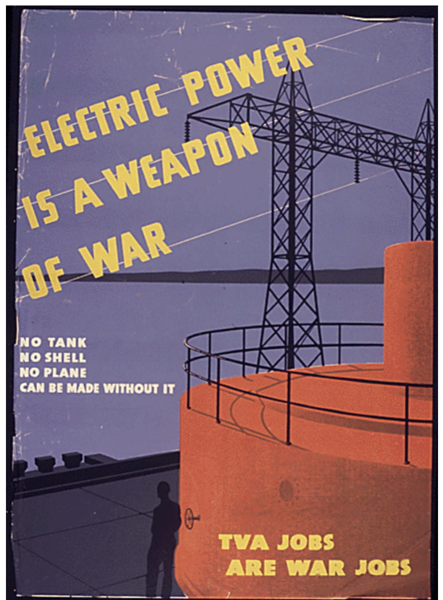 “Electric power is a weapon of war.” WWII Poster