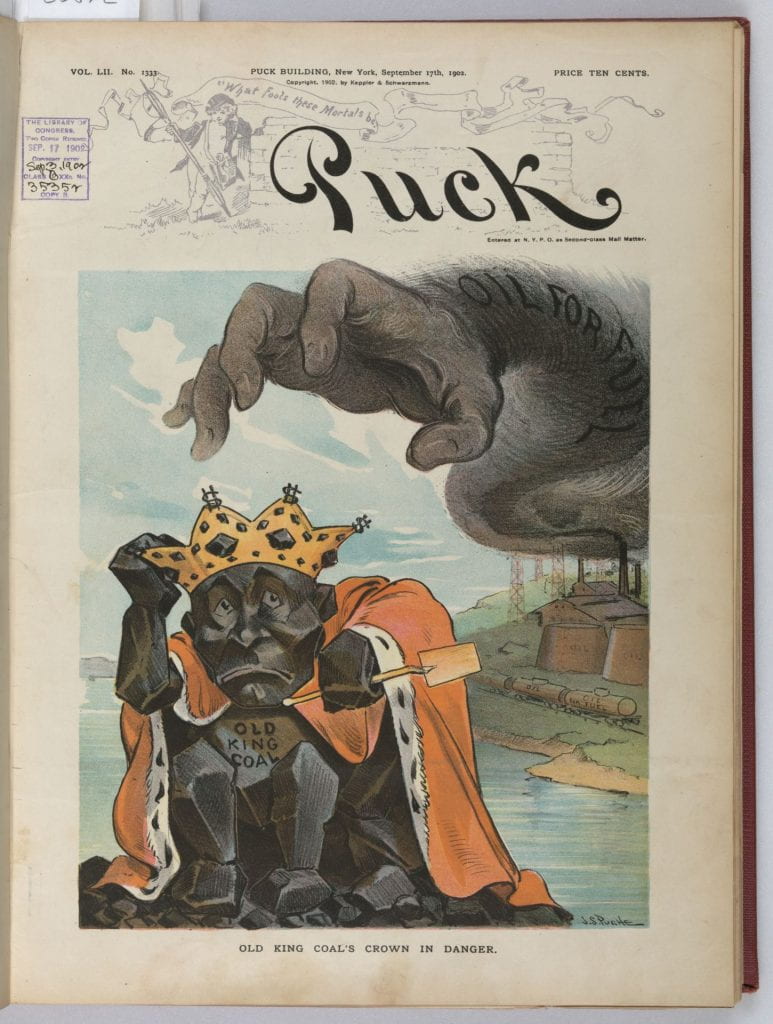 Old King Coal's Crown in Danger, Puck Magazine Cover