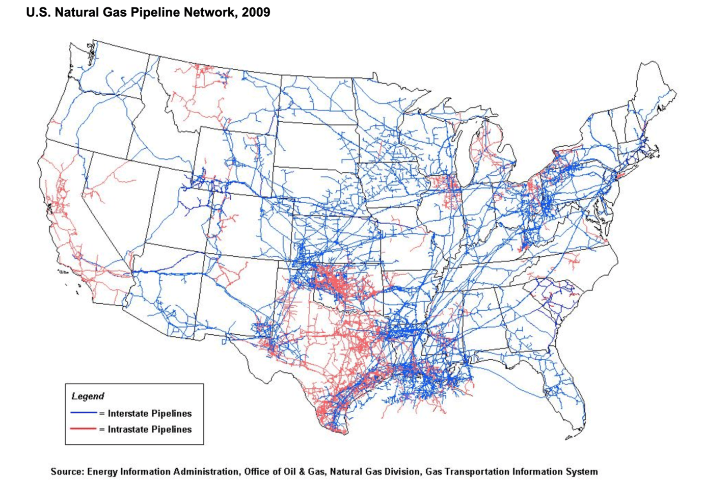 U.S. Natural Gas Pipeline Network, 2009